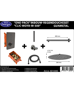Best Design One Pack regendoucheset Clic Moya M Ø 300 mm gunmetal
