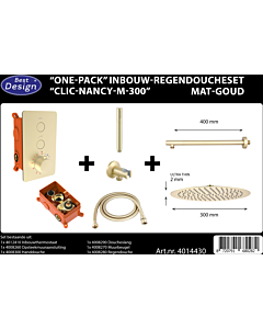 Best Design One Pack regendoucheset Clic Nancy M Ø 300 mm mat goud