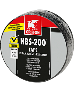 Griffon HBS-200 afdichtingstape 7.5 cm rol 5 m zwart