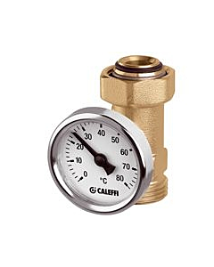 Caleffi koppeling recht 3/4"m x 3/4"f + thermometer Ø 40 mm
