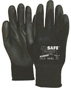 M-Safe PU-flex handschoen nylon cat.2 maat  9 zwart 1 paar