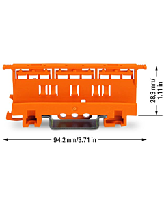 Wago DIN-railadapter t.b.v. serie 221 6 mm2 verb.klem oranje
