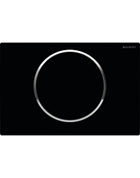 Geberit bedieningsplaat Sigma10 zwart glanschroom-ring