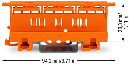 Wago DIN-railadapter t.b.v. 221 mm2 verb.klem oranje van Wago en snel bestellen bij Installand.nl